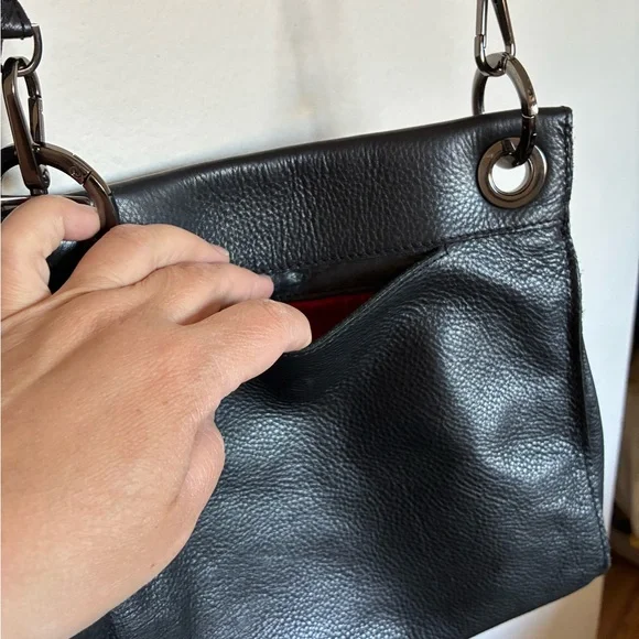 Hammitt Tony Medium Crossbody Studded Leather Bag in Black/Gunmetal - Picture 7 of 10